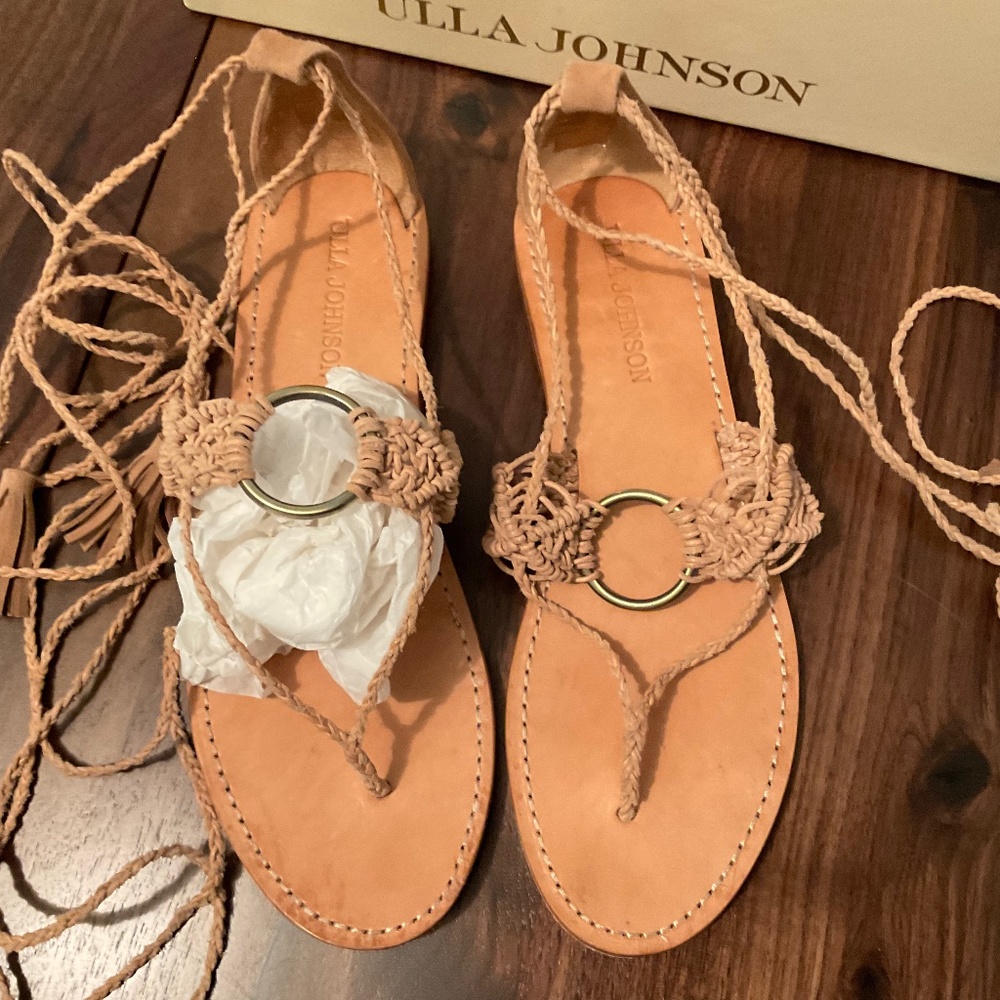 Ulla Johnson Tan Javi Lace Up Sandal